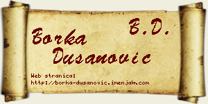 Borka Dušanović vizit kartica